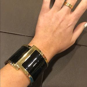 Oversized Gold and Black Bangle